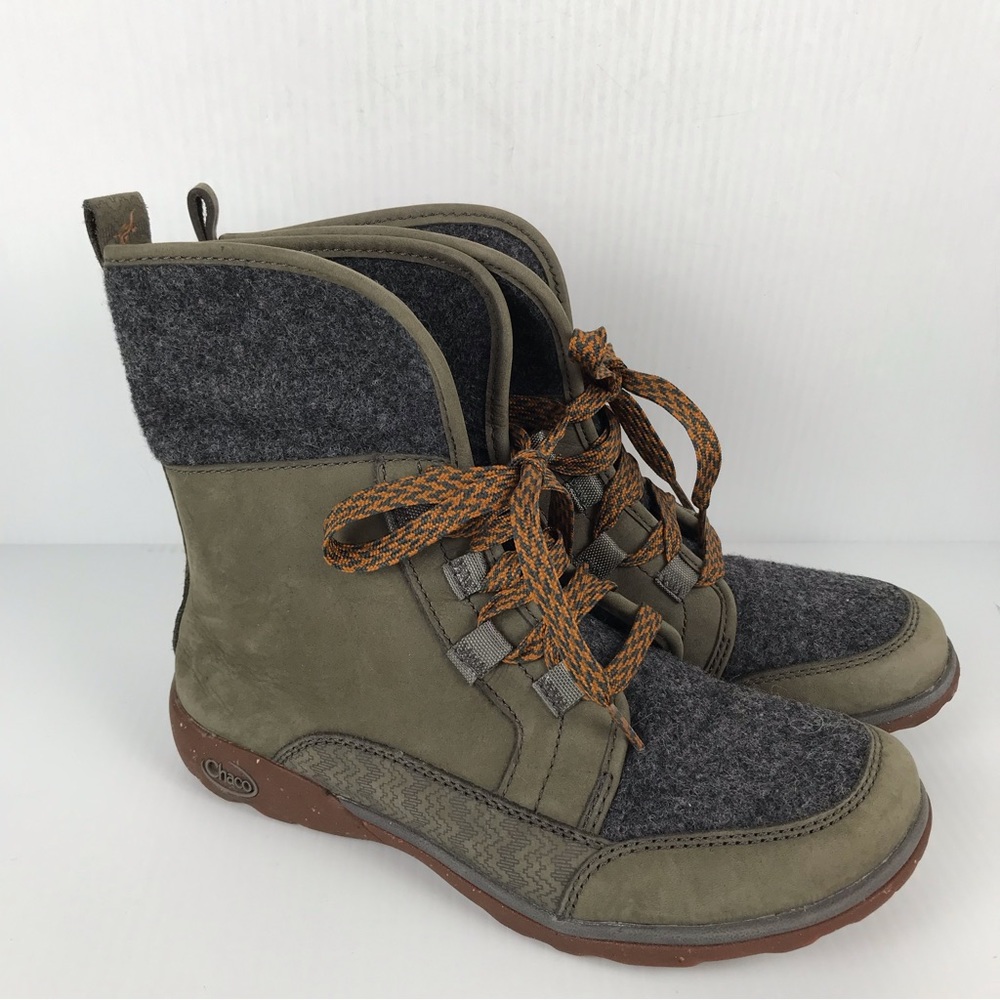 Chaco Green and Gray Ankle Booties